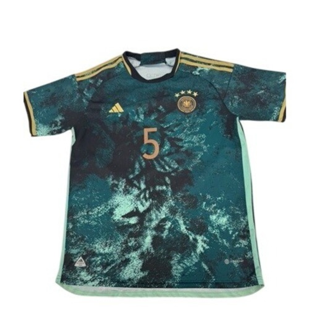 Adidas Germany Away Jersey Mens L Green Adrian 5 DFB Soccer‎ Football Shirt